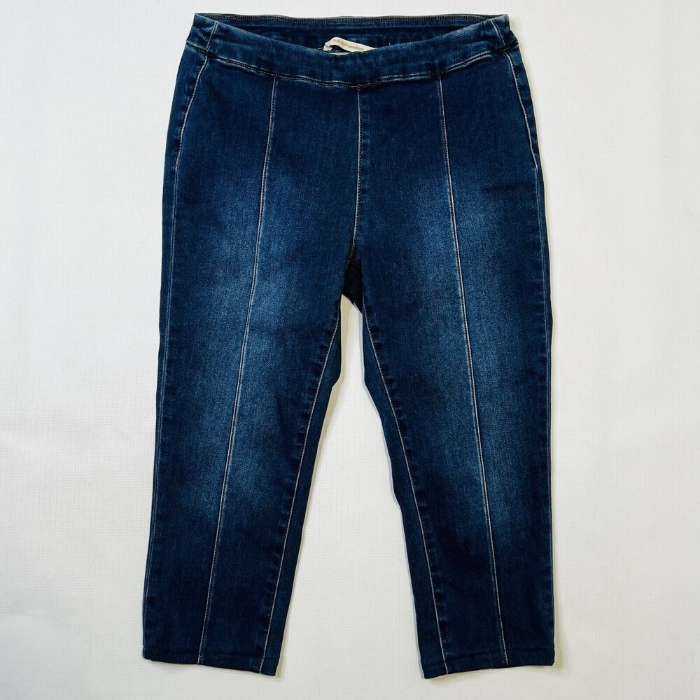 Soft Surroundings Women's Denim Lean Line Crop Jeggings Size 28x18 Pull On